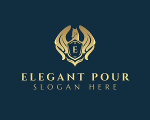 Elegant Pegasus Shield logo design