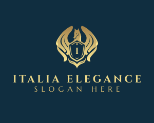 Elegant Pegasus Shield logo design