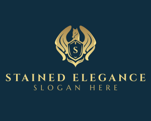 Elegant Pegasus Shield logo design