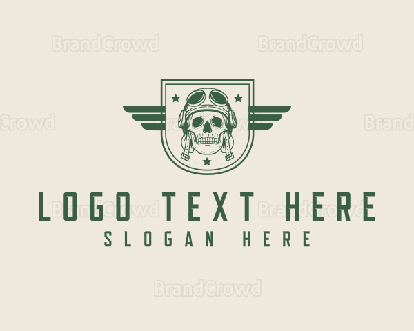 Military Skull Shield Logo