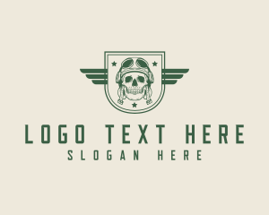 Skull - Military Skull Shield logo design