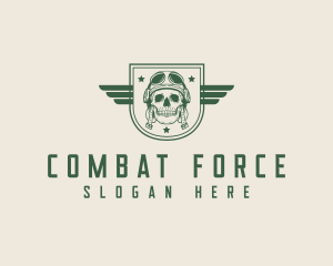 Military - Military Skull Shield logo design