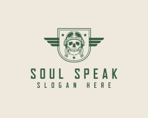 Military - Military Skull Shield logo design