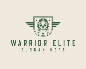 Military Skull Shield logo design