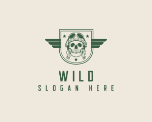 Military Skull Shield logo design