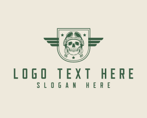 Military - Military Skull Shield logo design