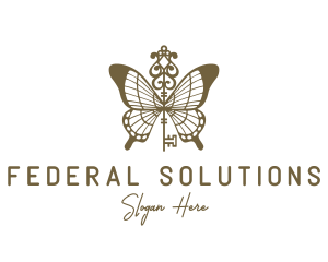 Key Butterfly Wings logo design