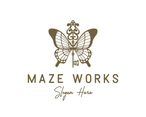 Key Butterfly Wings logo design