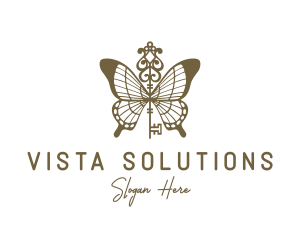 Key Butterfly Wings logo design