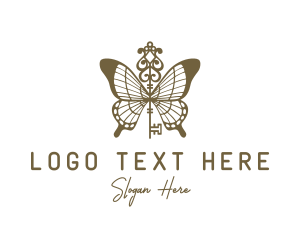 High End - Key Butterfly Wings logo design