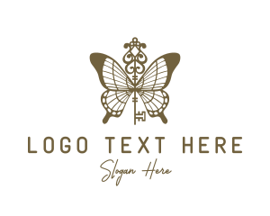 Keysmith - Key Butterfly Wings logo design