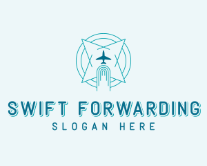 Plane Forwarding Courier logo design