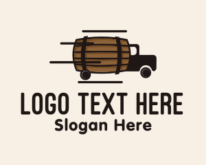 Bourbon - Beverage Barrel Delivery Truck logo design