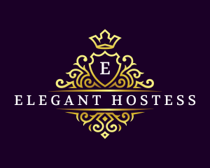 Elegant Crown Crest logo design