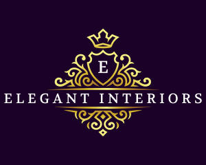 Elegant Crown Crest logo design