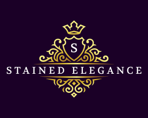 Elegant Crown Crest logo design