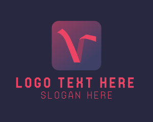 Letter V - Gradient Ribbon Business Letter V logo design