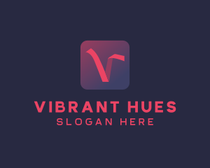 Gradient Ribbon Business Letter V logo design