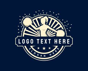 Victory - Cheering Cheerleader Woman logo design