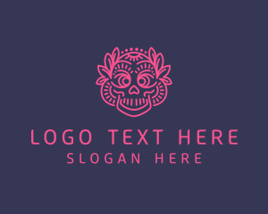 Mexican - Festive Tattoo Skull logo design