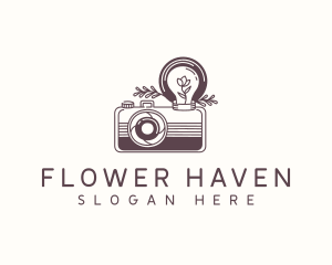 Camera Flower Bulb logo design