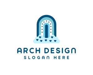 Arch - Boho Rainbow Arch logo design