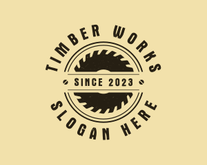 Carpenter Saw Woodcutting logo design