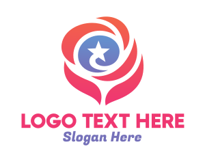 Elegant Star Rose Logo