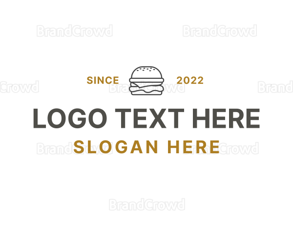 Burger Sandwich Wordmark Logo