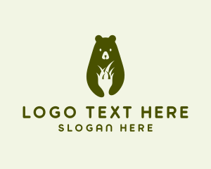 Negative Space - Bear Grass Nature logo design