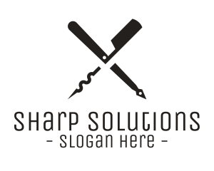 Sharp - Monochromatic Cutting Tools logo design