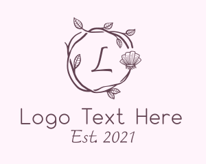 Flower Shop - Leaf Branch Wreath logo design