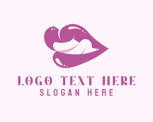 Sweet - Purple Sexy Lips logo design