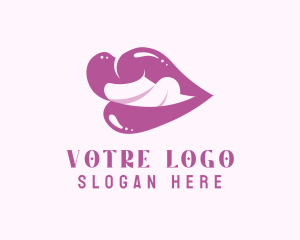 Erotic - Purple Sexy Lips logo design
