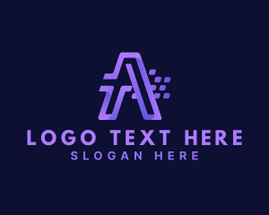 Telecom - Digital Tech App Letter A logo design