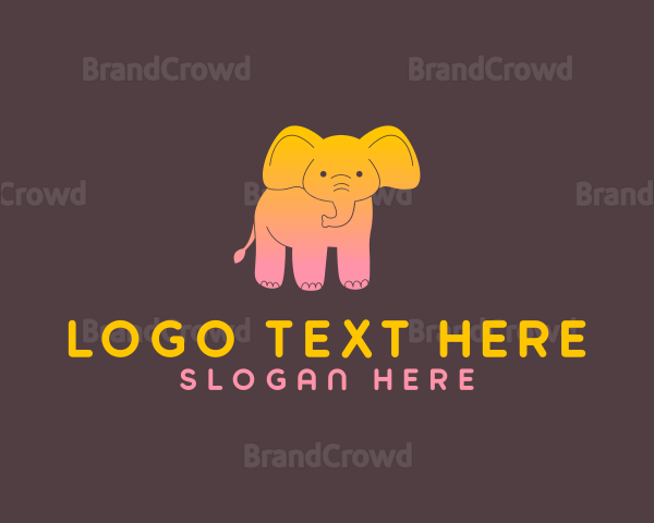 Cute Colorful Elephant Logo