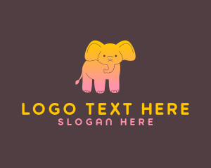 Elephant - Cute Colorful Elephant logo design