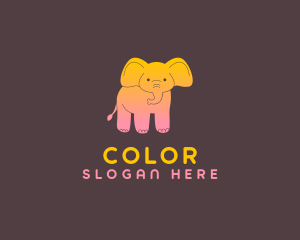 Cute Colorful Elephant logo design