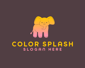 Cute Colorful Elephant logo design