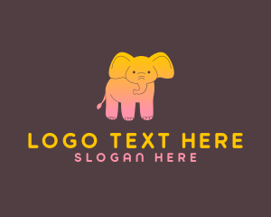 Cute Colorful Elephant Logo