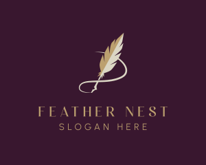 Feather - Luxury Feather Quill logo design