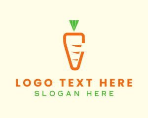 Vegetarian - Carrot Veggie Letter C logo design