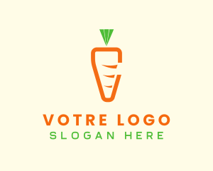 Carrot Veggie Letter C Logo