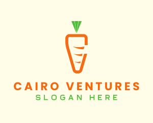 Carrot Veggie Letter C logo design