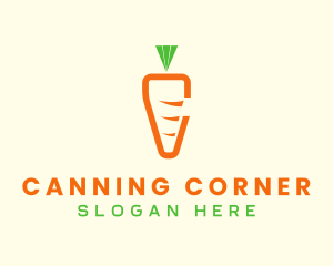 Carrot Veggie Letter C logo design