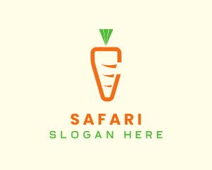 Vegan - Carrot Veggie Letter C logo design