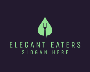 Silverware - Leaf Fork Vegan Food logo design