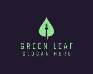 Vegan - Leaf Fork Vegan Food logo design