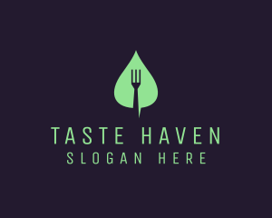 Dine - Leaf Fork Vegan Food logo design