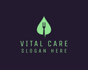 Vegan - Leaf Fork Vegan Food logo design